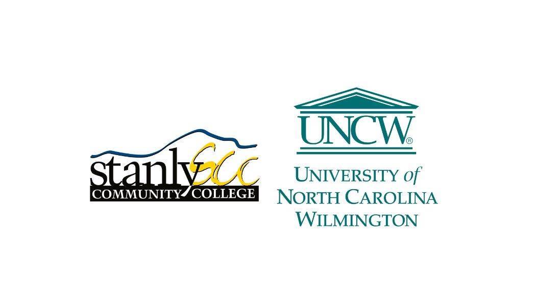 SCC logo and teal logo for the University of North Carolina at Wilmington