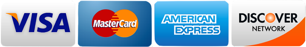 Visa, MasterCard, American Express & Discover credit card logos