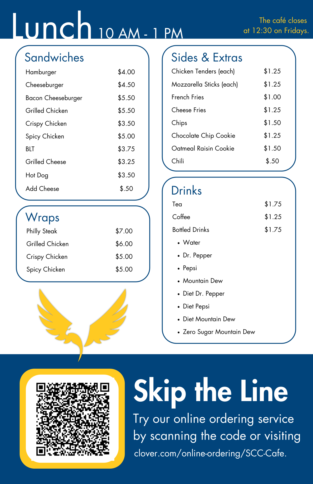 Cafe Lunch Menu