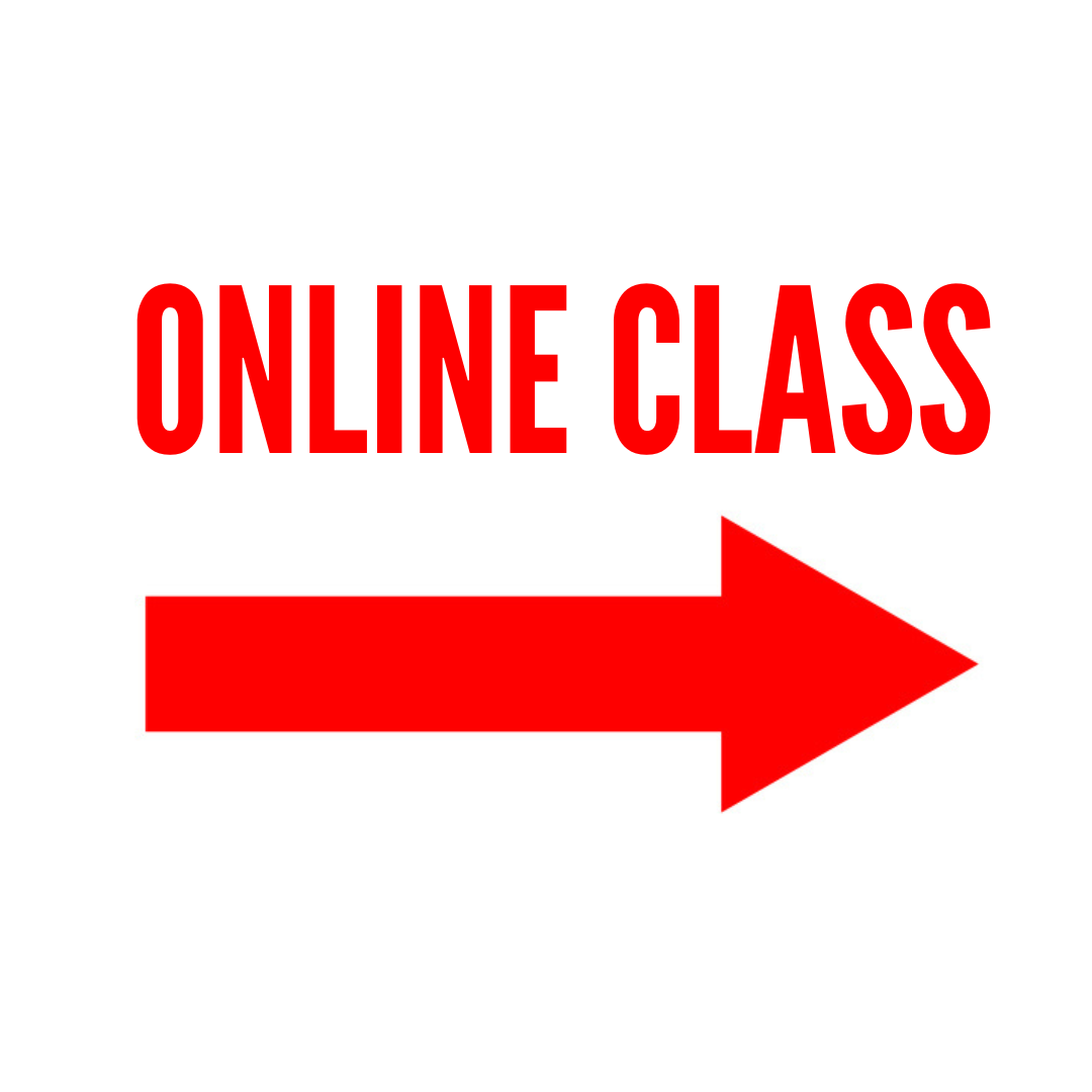 Online Class Red Text with Arrow