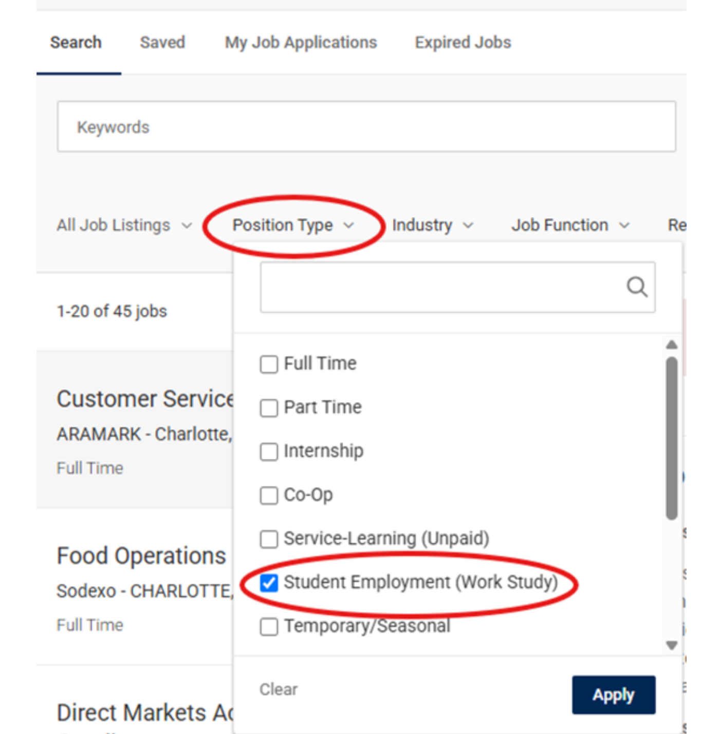Red circle around Position Type directing people to click that option.