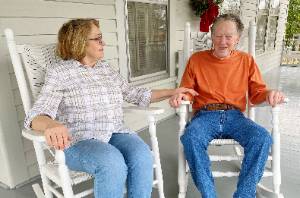 Nancy Joines and Husband in Rocking Chairs