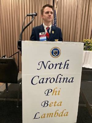 Student at Podium